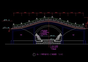 某古典中式风格拱桥设计cad施工图