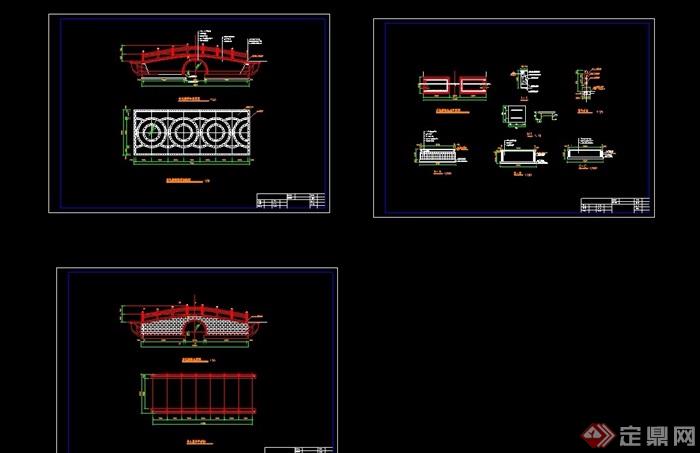 单孔拱桥详细设计cad施工图