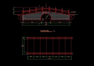 单孔拱桥详细设计cad施工图