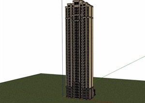 新古典风格详细完整的居住建筑楼SU(草图大师)模型