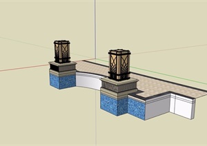 景观灯柱素材设计SU(草图大师)模型