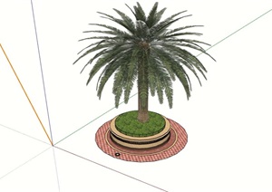 棕榈圆形树池设计SU(草图大师)模型