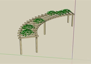 详细的花架廊架素材设计SU(草图大师)模型