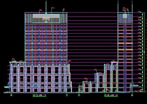 功能复杂的综合商业办公楼建筑施工图