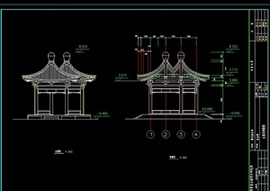 某大学仿古亭cad施工图