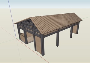 休闲木质凉亭详细设计SU(草图大师)模型