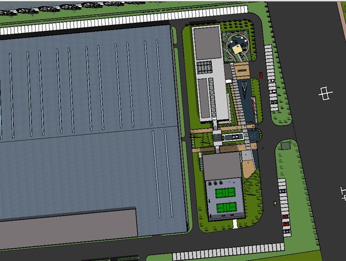 现代工厂厂房园区规划办公楼建筑综合设计(3)