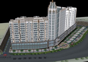 现代商业住宅多层小区建筑规划设计SU(草图大师)模型