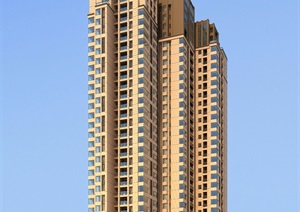 某完整详细的居住高层建筑楼SU(草图大师)模型