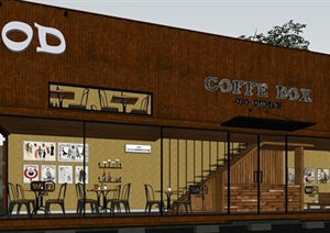 集装箱概念咖啡屋sketchup模型