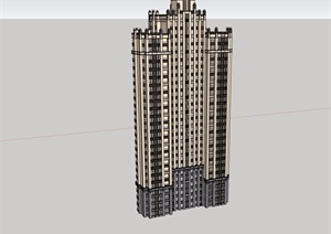 详细新古典建筑风格住宅模型