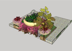 种植花钵花池设计SU(草图大师)模型