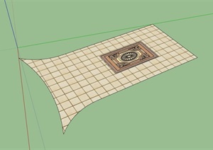 地面铺装拼花素材设计SU(草图大师)模型