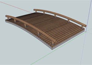 防腐木过河木质桥设计SU(草图大师)模型