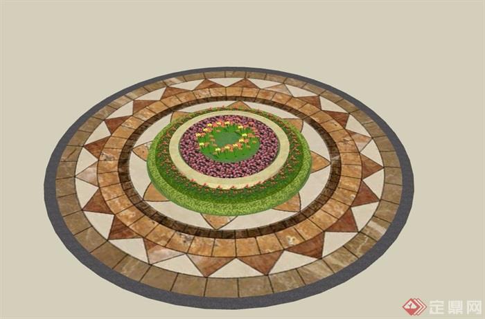 圆形花坛设计图图片