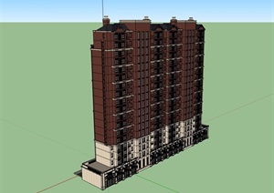 18层高层商住楼设计SU(草图大师)模型