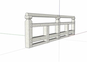 石栏杆围栏素材设计SU(草图大师)模型