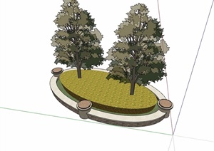 详细的种植树池SU(草图大师)模型