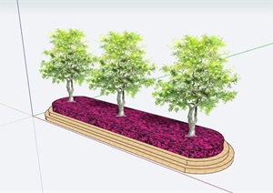 某详细的树池花池素材设计SU(草图大师)模型