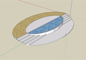 台阶水池设计SU(草图大师)模型