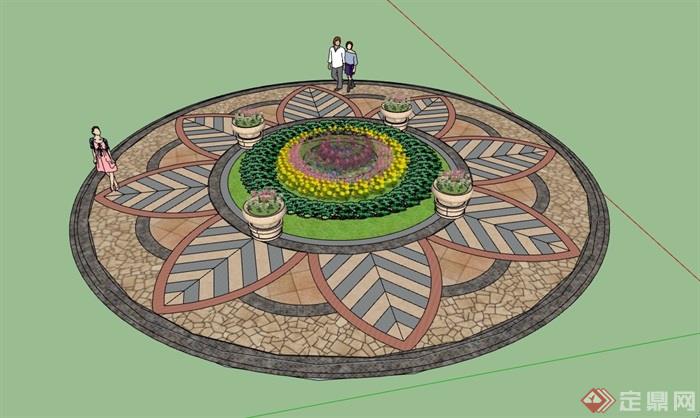 圆形花坛设计图图片