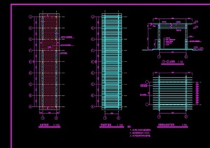 现代长廊架详细完整设计cad施工图