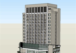 办公楼详细方案设计SU(草图大师)模型