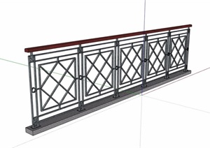 详细的铁艺围栏栏杆素材设计SU(草图大师)模型