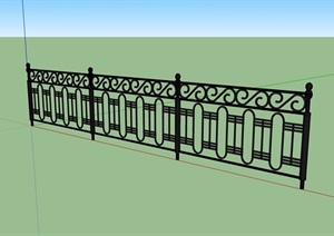 某详细完整的铁艺围栏素材设计SU(草图大师)模型