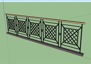 现代独特详细的铁艺围栏素材设计SU(草图大师)模型