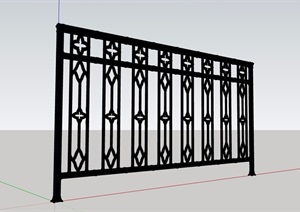 现代铁艺围栏素材设计SU(草图大师)模型