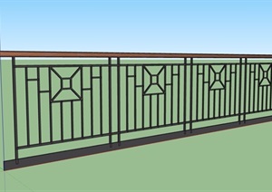 详细完整的铁艺围栏素材设计SU(草图大师)模型