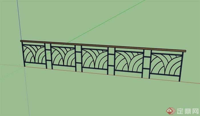 详细的精致铁艺栏杆素材设计su模型