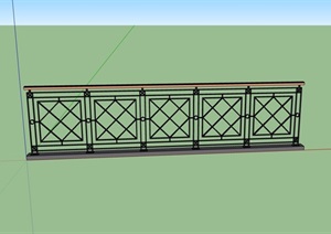 详细精致的铁艺围栏素材设计SU(草图大师)模型