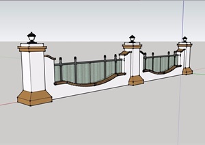 欧式独特详细完整的围墙SU(草图大师)模型
