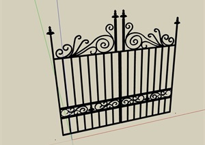 铁艺围栏栏杆素材SU(草图大师)模型