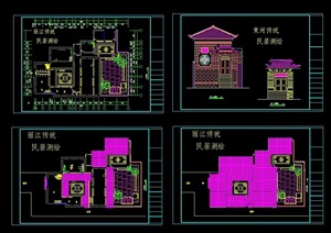 丽江古建民居住宅设计cad方案