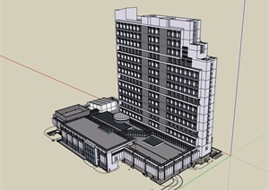 商业写字楼建筑SU(草图大师)模型