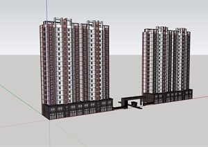 高层商铺住宅楼设计SU(草图大师)模型