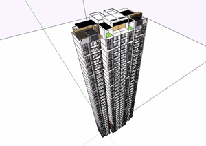 南通一公寓住宅楼SU(草图大师)模型及cad方案