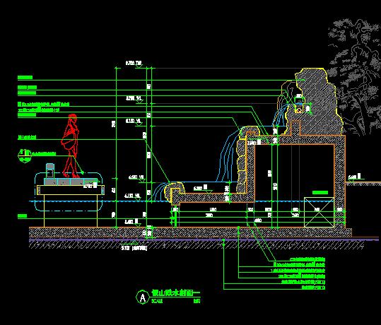 详细中式假山跌水施工图[原创]