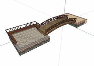 某拱桥园桥设计SU(草图大师)模型