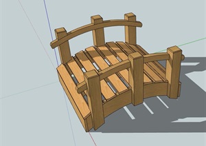 庭院小型木桥设计SU(草图大师)模型