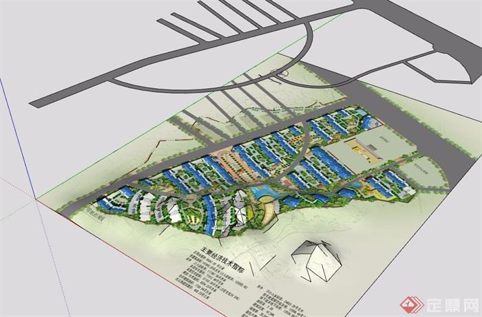 居住区规划完整SU方案模型+CAD+效果图