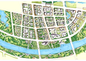 居住区规划SU(草图大师)模型+CAD+效果图