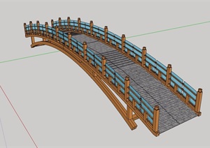 景观桥详细完整设计SU(草图大师)模型