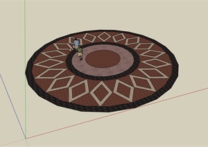 详细完整的地面铺装拼花素材设计SU(草图大师)模型