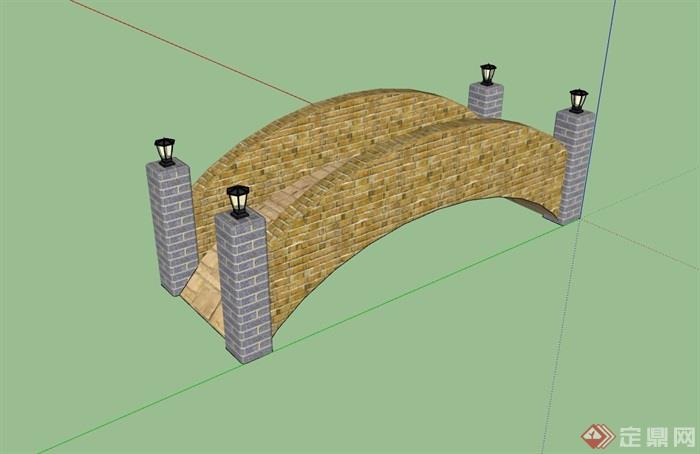 欧式风格详细拱桥素材设计su模型