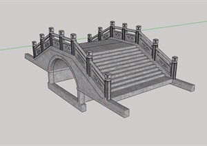 古典中式风格石拱桥设计SU(草图大师)模型