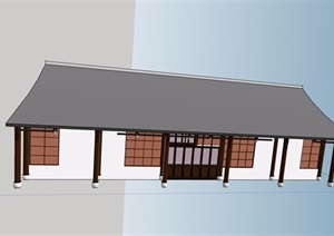 单层详细四合院住宅建筑SU(草图大师)模型